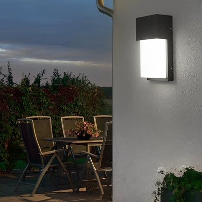 Rectangular Waterproof LED 10W Black Modern Outdoor Wall Light Fixture