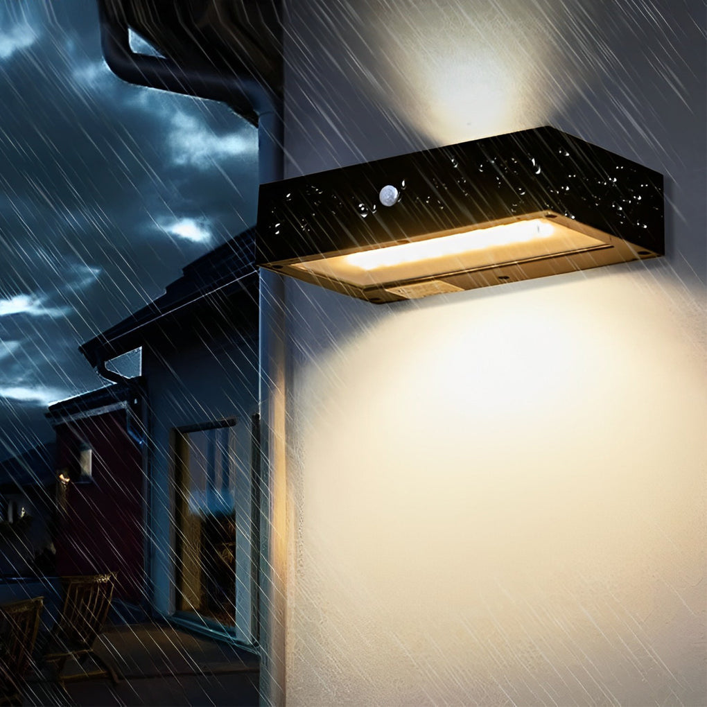 Waterproof LED Up and Down Lights Motion Sensor Modern Solar Wall Lamp