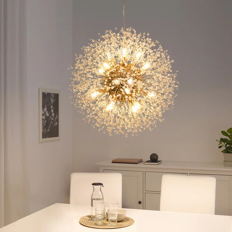 24" Crystal Dandelion Sphere Ceiling Light