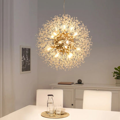 24" Crystal Dandelion Sphere Ceiling Light