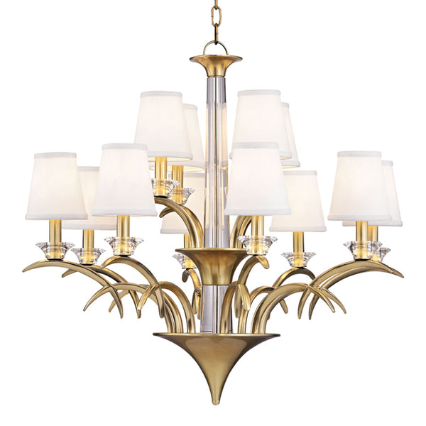 Brass Twelve-Light Chandelier