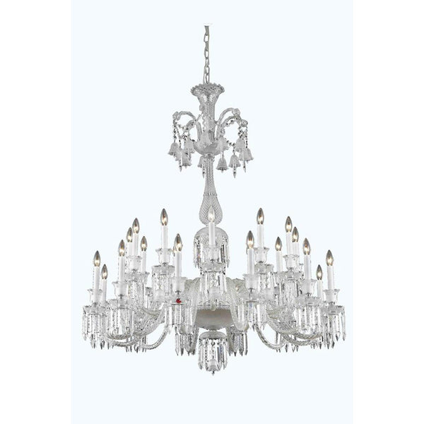 Majestic Chrome 24-Light Chandelier with Elegant Cut Crystal