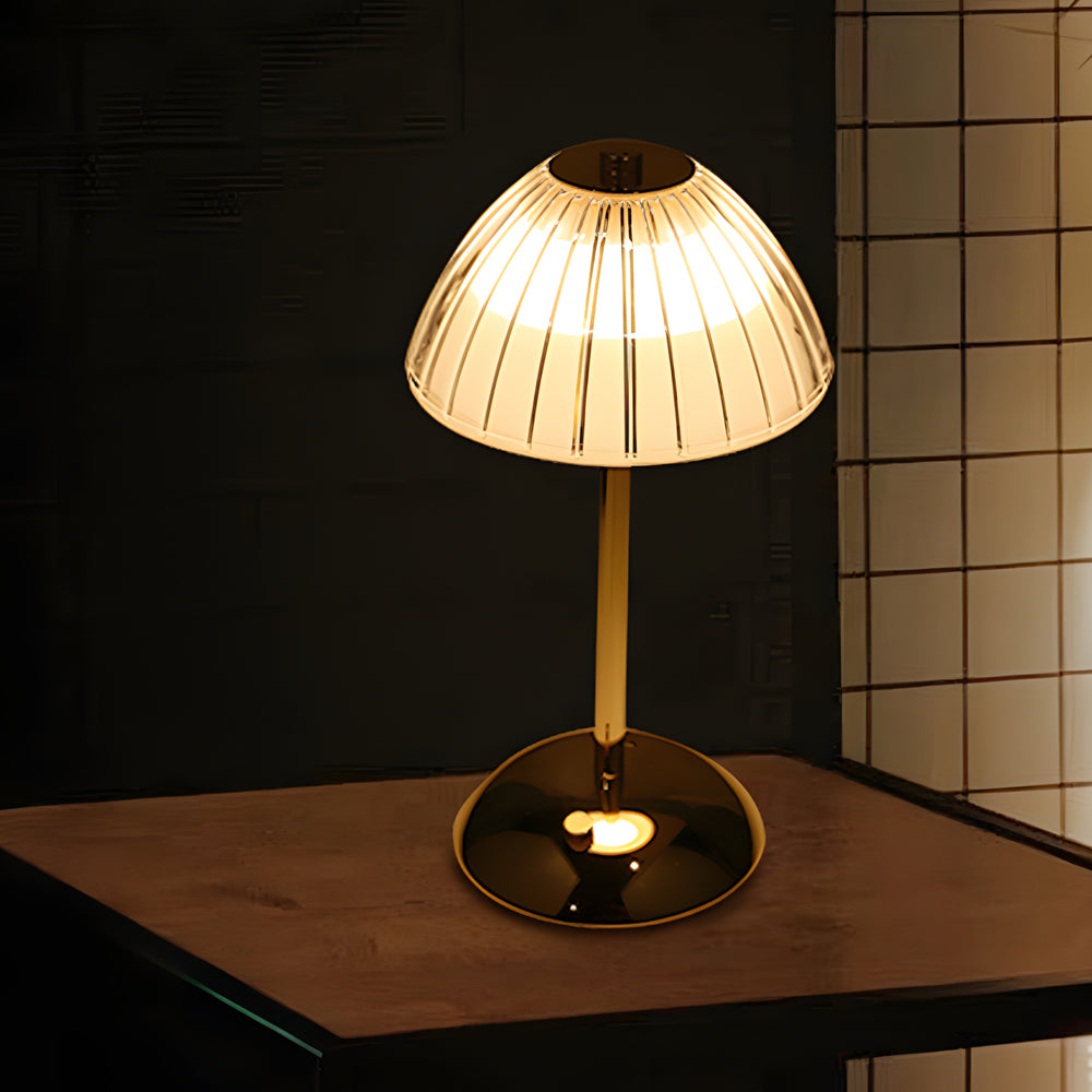 Battery Operated LED Brushed Brass Metal Table Lamp