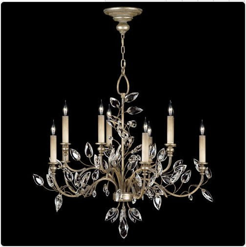 10-Light Chandelier in Warm Silver Leaf Finish