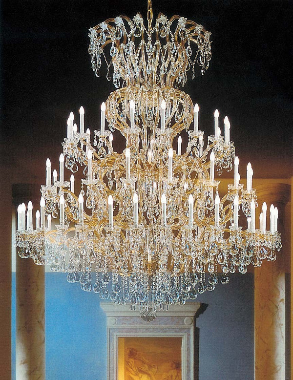 73 Lights Maria Theresa large crystal chandelier droped with hand-cut crystals