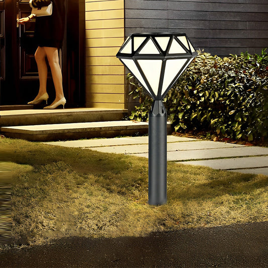 Geometric Waterproof LED Intelligent Stable Black Modern Lawn Lamp