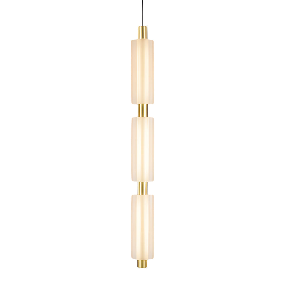 1/2/3 Heads Acrylic Cylinder Pendant Lights: Modern Hanging Lamp in Gold/Black