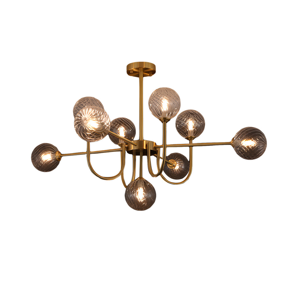 Amber Glass Globe Molecule Chandelier