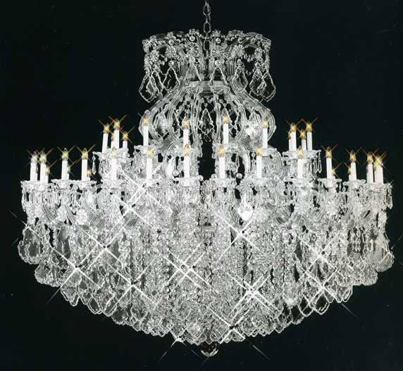 Maria Theresa chandelier dressed with fantastic crystal in polished chrome finish