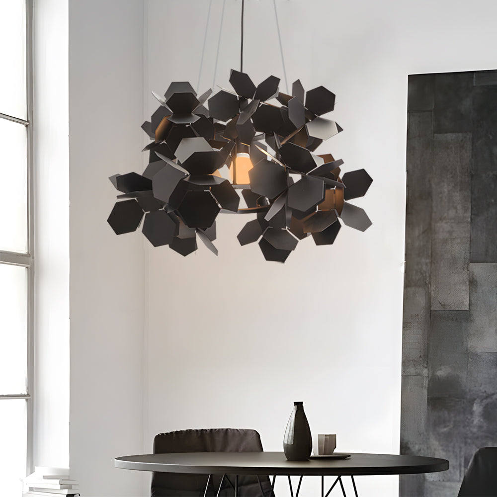 Italian Iron Postmodern Art Designer Black Coffee Chandelier