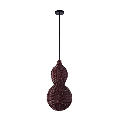 Woven Rattan Gourd Hanging Lamp Outdoor Pendant Light for Patio