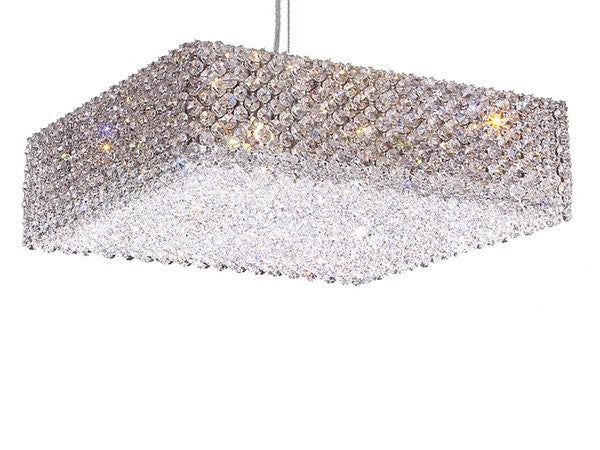 Contemporary Crystal Chandelier in polished chrome finish