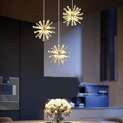 Glass Dandelions Fireworks Flower Three Step Dimming Nordic Pendant Lights