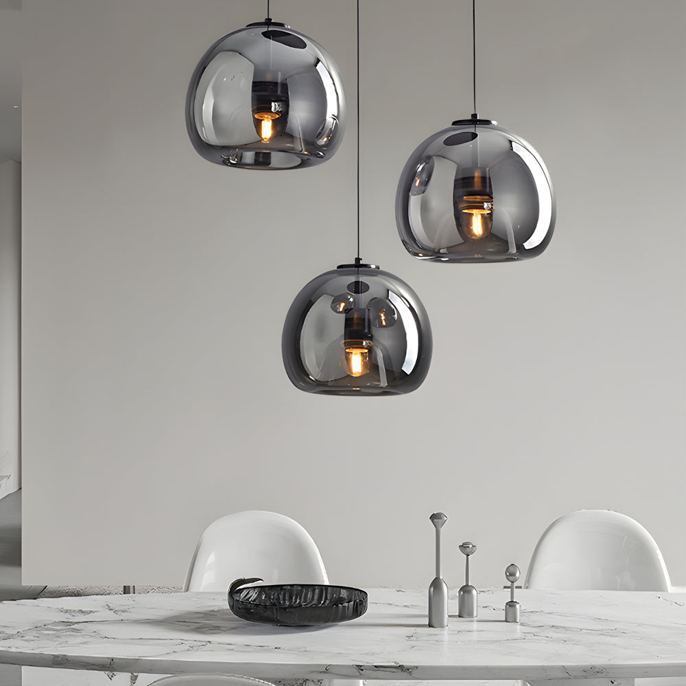 Creative Light Luxury Glass Cognac Smoke Gray Nordic Hanging Lights Fixture