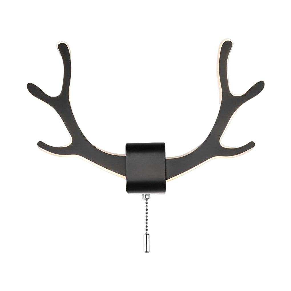 Creative Antlers Iron LED Nordic Wall Lamp Wall Light with Pull Switch