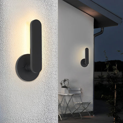 12 in. High Matte Black Aluminum Armed LED Outdoor Wall Light