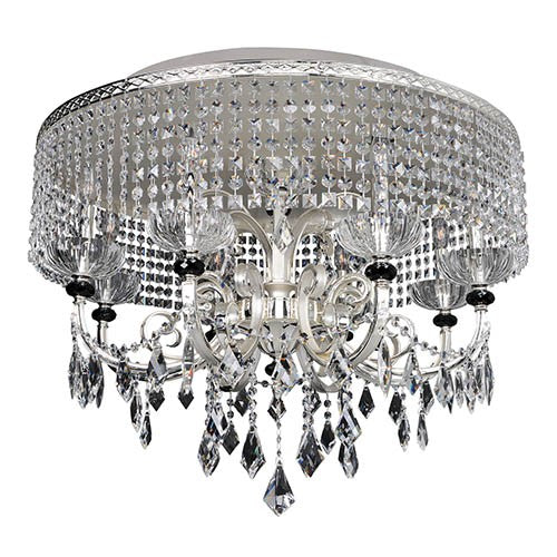 Allegri by Kalco Gabrieli Two-Tone Silver 12-Light Flush Mount with Firenze Clear Crystal