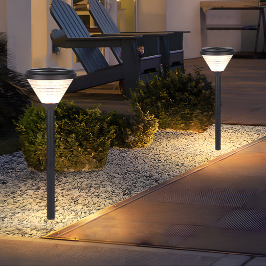 27.6-Inch H Black LED Solar Pathway Landscape Lights