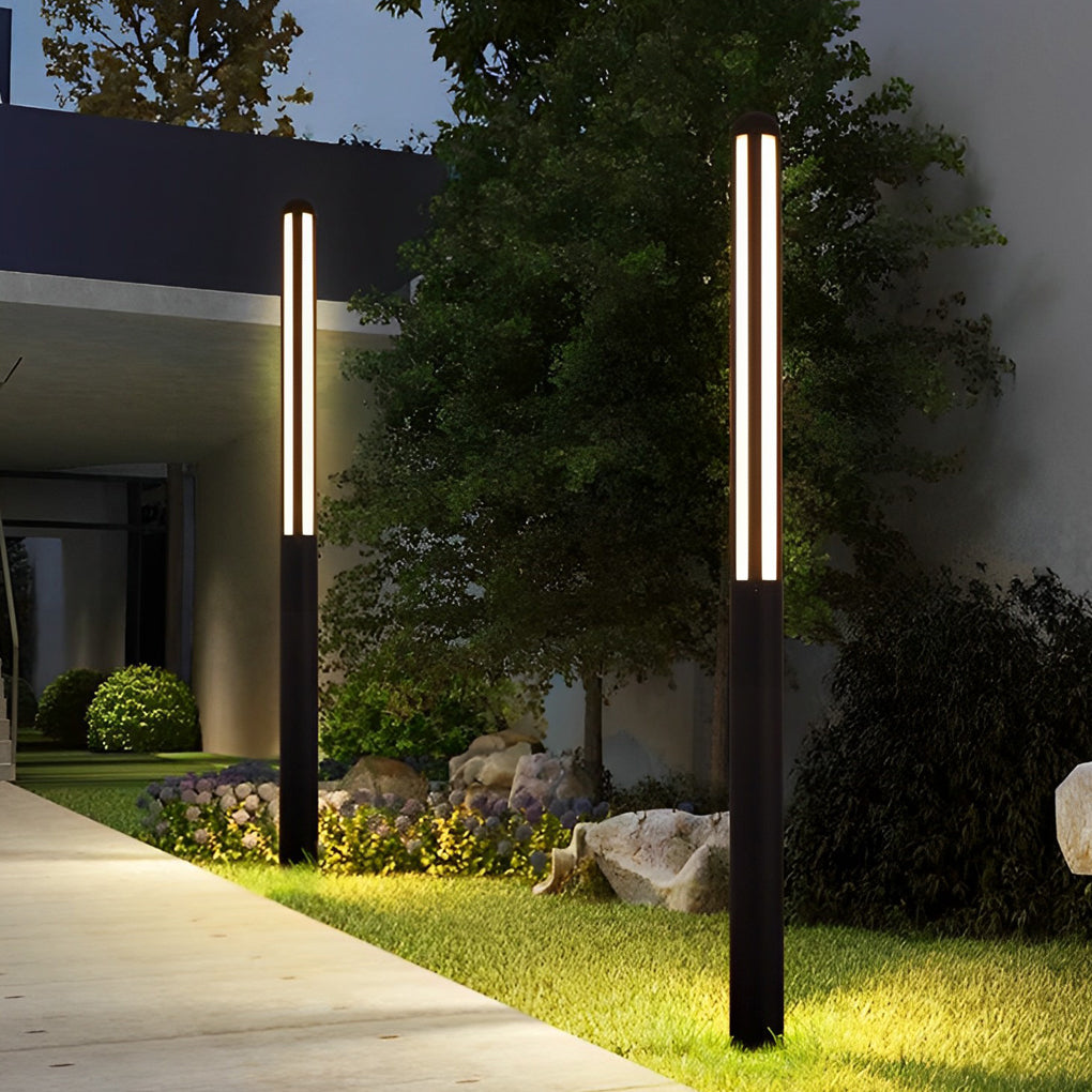 Minimalist Waterproof LED Black Modern Residential Outdoor Pole Lights Yard Lighting