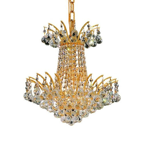 Victoria Gold Four-Light Chandelier with Clear Royal Cut Crystals