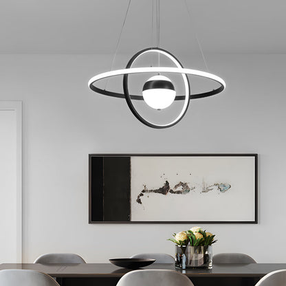 Circular Rings Planet 3 Step Dimming Simple Modern Dining Room Chandelier