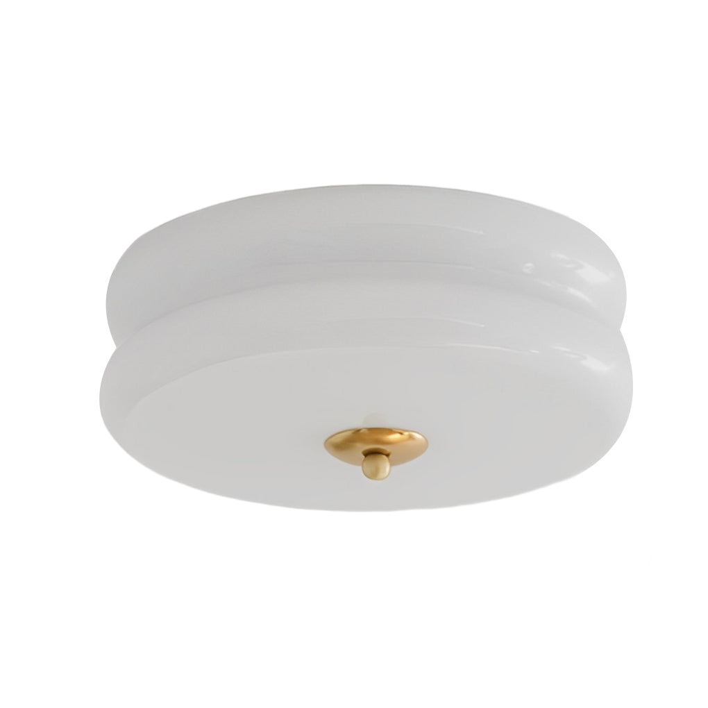 Round Glass Drum Three Step Dimming LED Nordic Ceiling Light Fixture