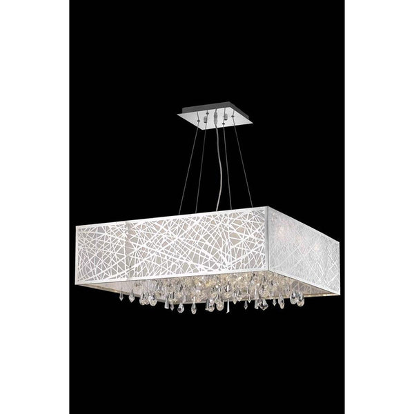 Mirage Chrome 13-Light Pendant with Royal Cut Crystal and Metal Shade