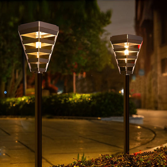 Waterproof LED Intelligent Light Control Black Modern Solar Lawn Lamp