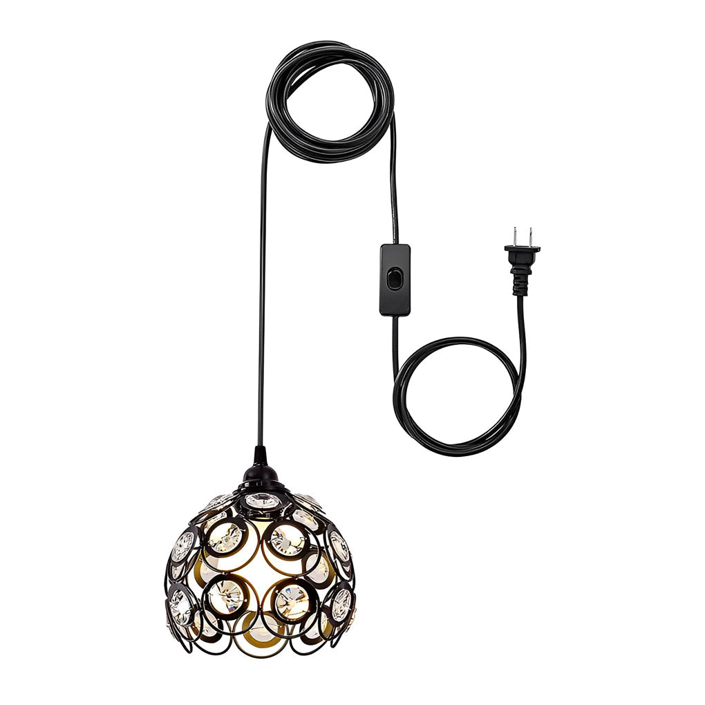 Retro Creative Metal Lantern Cage Shape Industrial Style Chandelier with Button Switch