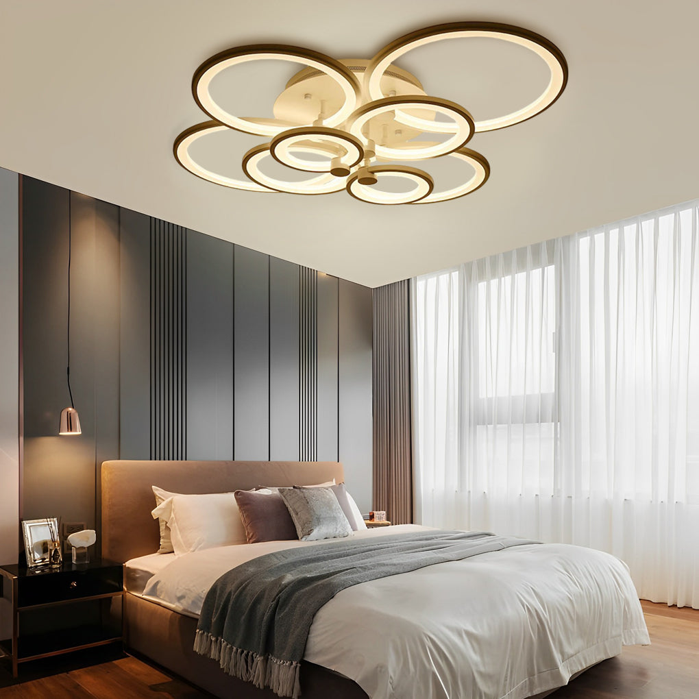 Multi Circles Dimmable LED Modern Ceiling Lights Flush Mount Lighting