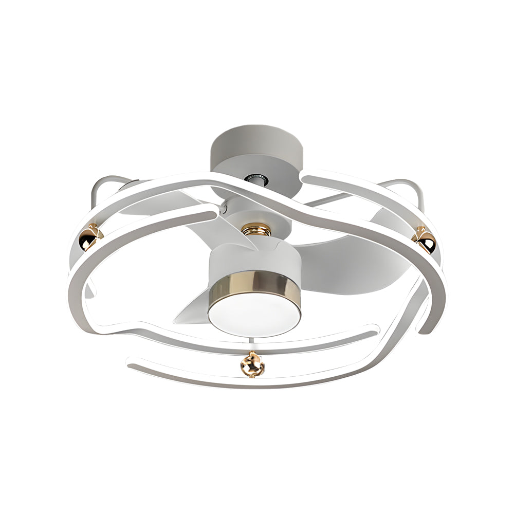 23.6’’ Low Profile Ceiling Fan with Dimmable Light and Remote