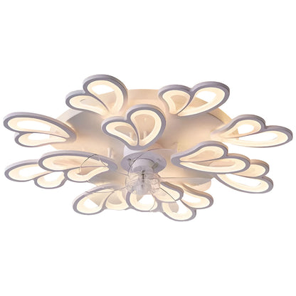 Creative Flower Shaped Three Step Dimming LED Nordic Ceiling Fan Lights