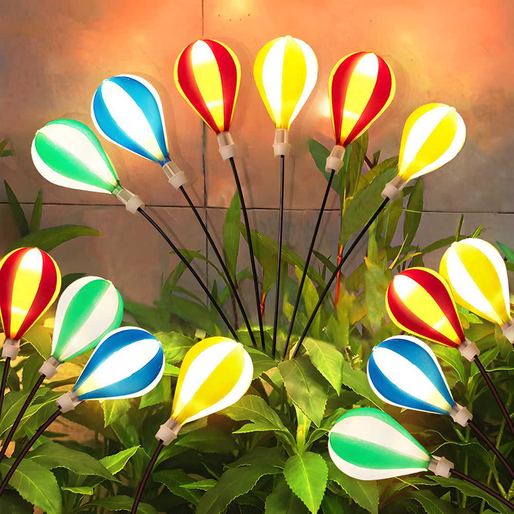 2 PCS Landscape Swinging 6LED Air Balloon Swaying Light Solar Garden Stake Lights