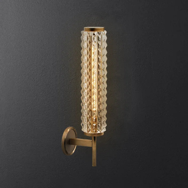 Crystal & Copper Contemporary Wall Sconce