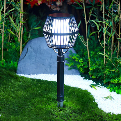 Waterproof Aluminum LED Matte Black Modern Solar Outdoor Lights Lanterns