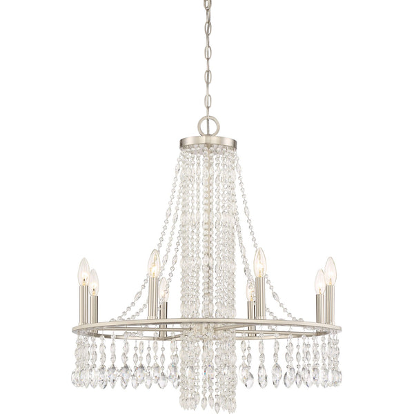 Nickel Eight-Light Chandelier