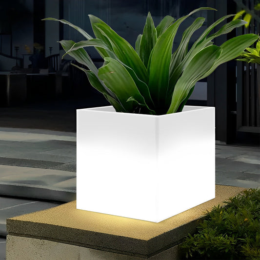 Square Waterproof Multipurpose Intelligent LED Solar Flower Pot Lights