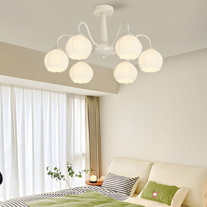 6 Round Flowers Bell Orchid Three Step Dimming Modern Chandelier Lamp