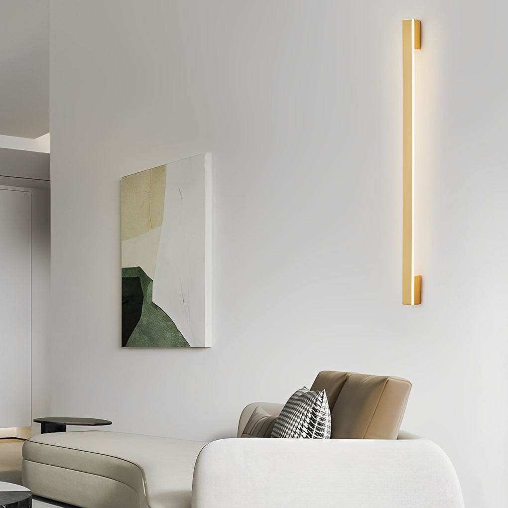 Long Strip Minimalist Three Step Dimming LED Copper Modern Wall Lamp