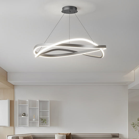 Circular Wave Rings Three Step Dimming Minimalist Nordic Chandelier