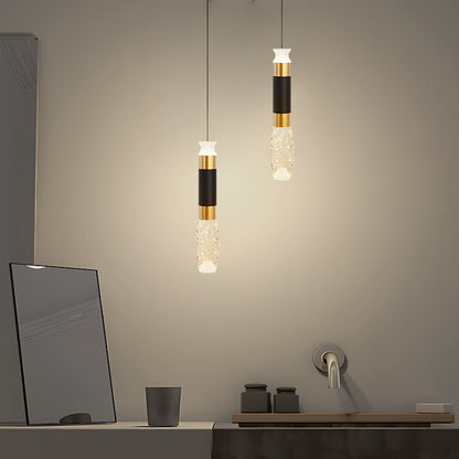 Elongated Cylindrical Aluminum 3 Step Dimming Modern LED Pendant Lights