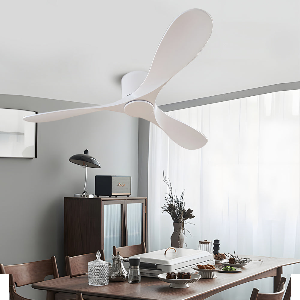 Modern 52-Inch Indoor 3-Blade Low Profile Ceiling Fan - White