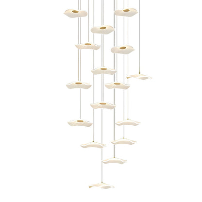 Small Acrylic Lotus Leaves LED Creative Modern Staircase Chandelier