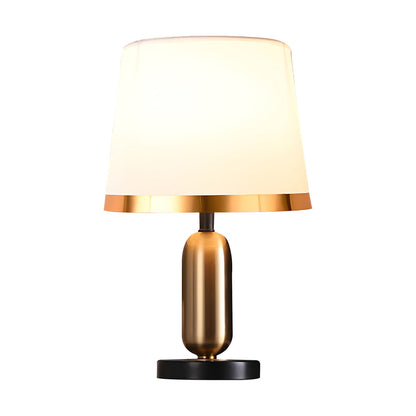 Vintage White/Black and Mid-Century Modern Brass Table Lamp