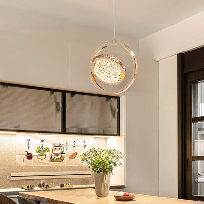 Round 270° Rotating Acrylic Luxury 3 Step Dimming Modern Pendant Lights