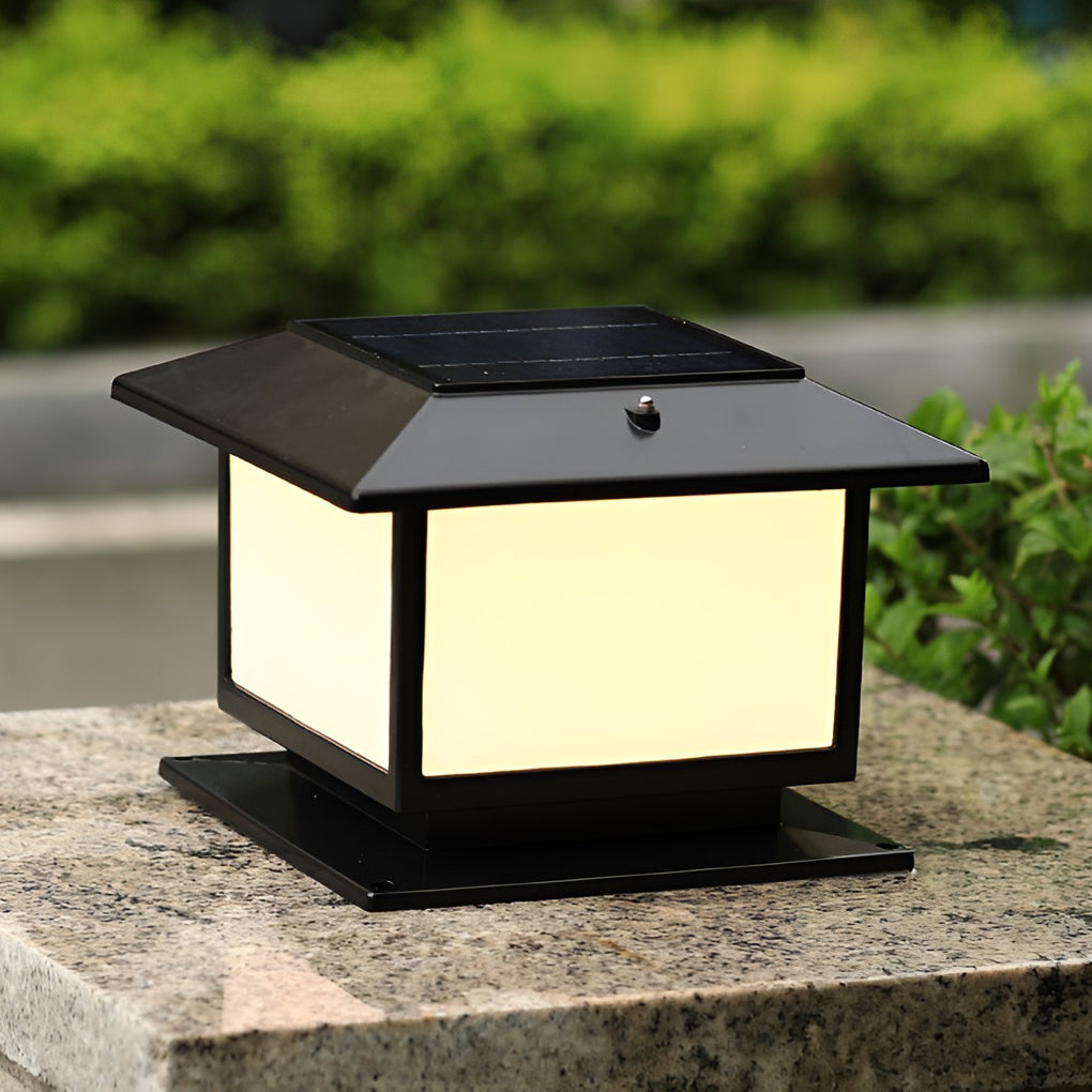 Square Three Step Dimming LED Waterproof Solar Fence Post Lights