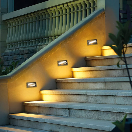 Rectangular & Grilles 3W LED IP65 Stair Wall Reccessed Lights Integrated Step Lighting