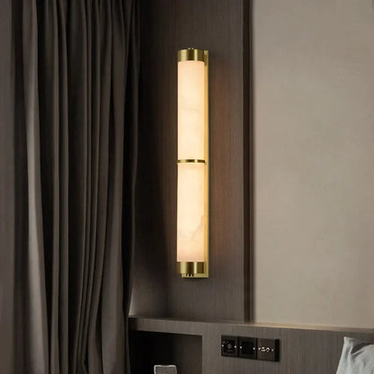 23" Natural Marble & Brass Wall Light