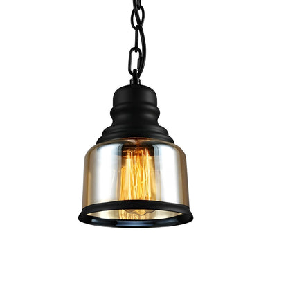 Retro Bottle Brown Glass Shade Creative Industrial Pendant Lights Chandelier