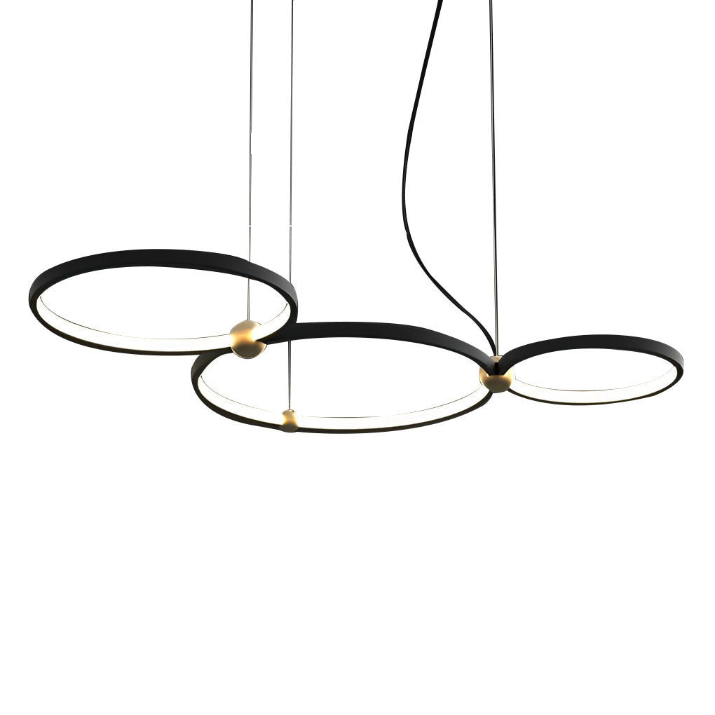 Circular Combination Creative Art Metal Black Post-Modern Chandelier